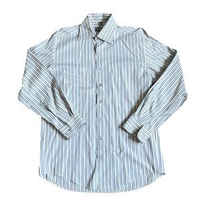Haupt Cream and Blue Stripes Button Up Shirt US M